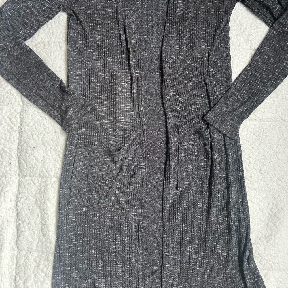 STREETWEAR SOCIETY- Long Grey Cardigan Sweater - Picture 5 of 12